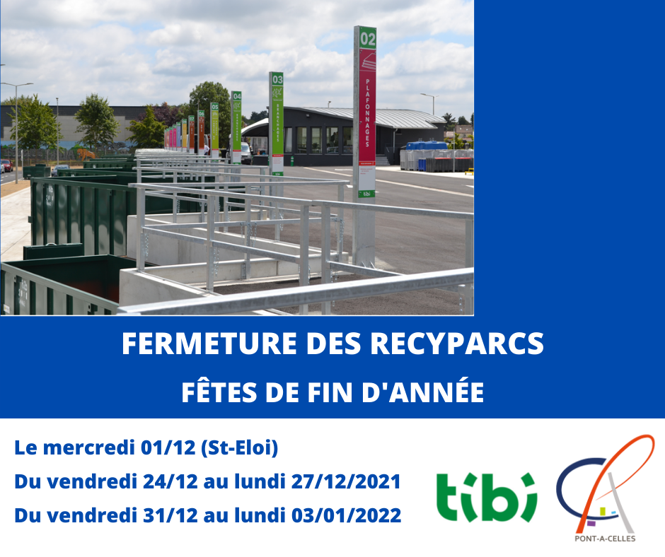 fermeture recyparcs fin 2021