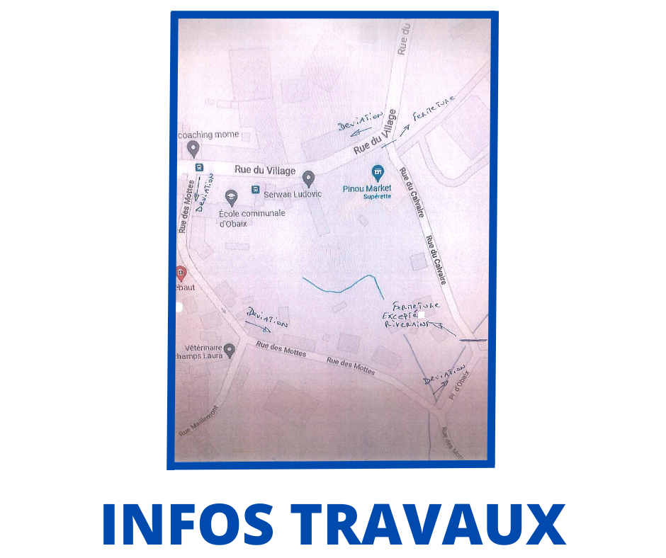 info travaux - rue Calvaire